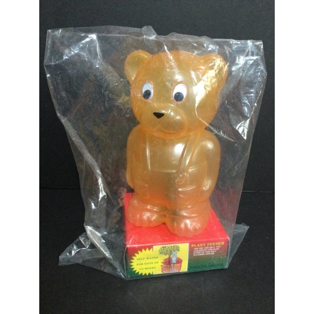 Vintage Automatic Plant Watering Feeder Orange Gummy Bear Plastic In Package